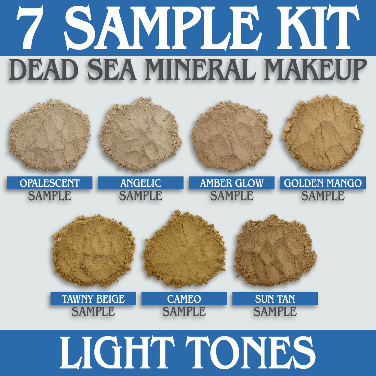 7 SAMPLE KIT LIGHT TONES DEAD SEA MINERAL MAKEUP