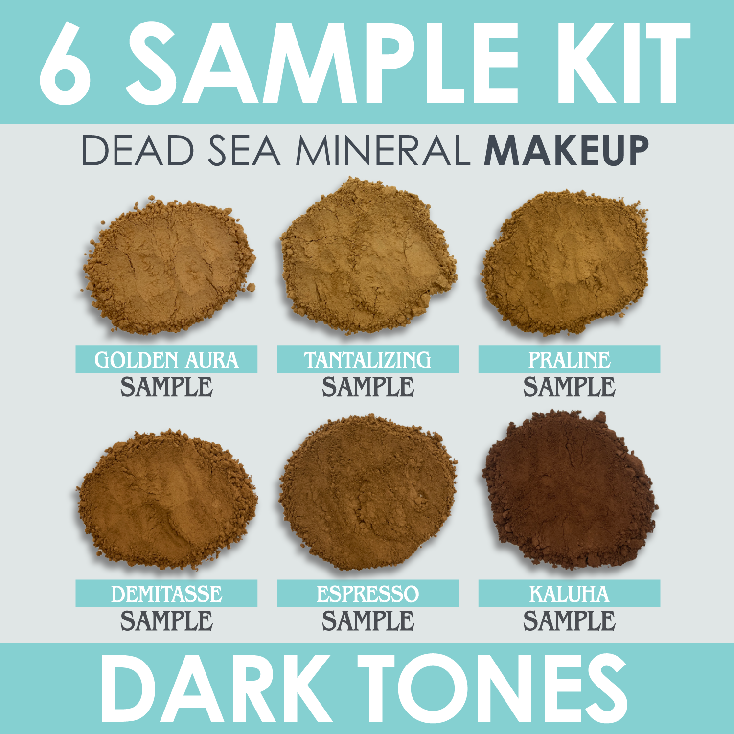 6 SAMPLE KIT DARK TONES DEAD SEA MINERAL MAKEUP