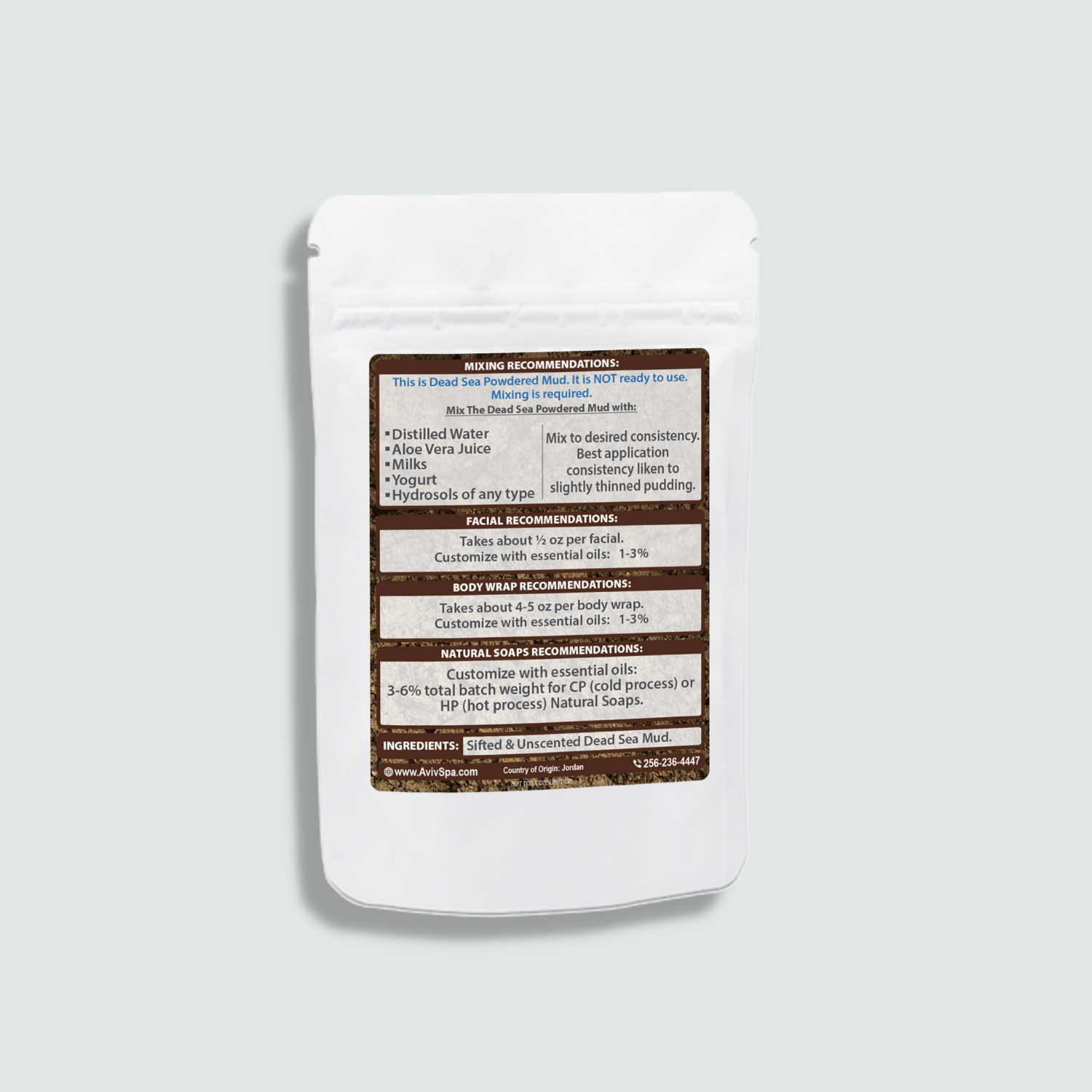 Dead Sea Powdered Mud 16oz (Raw Ingredient)